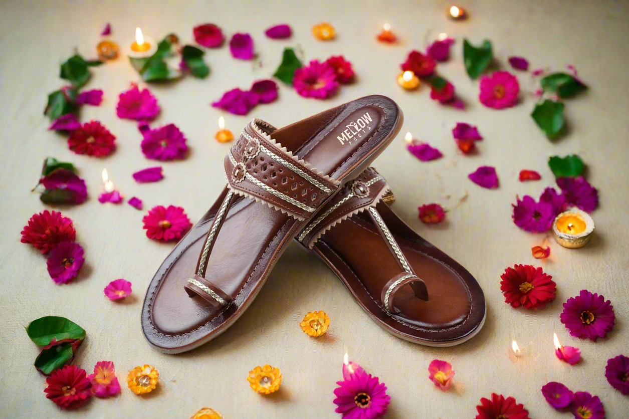 Artisan-crafted Kolhapuri chappals for ethnic and fusion wear