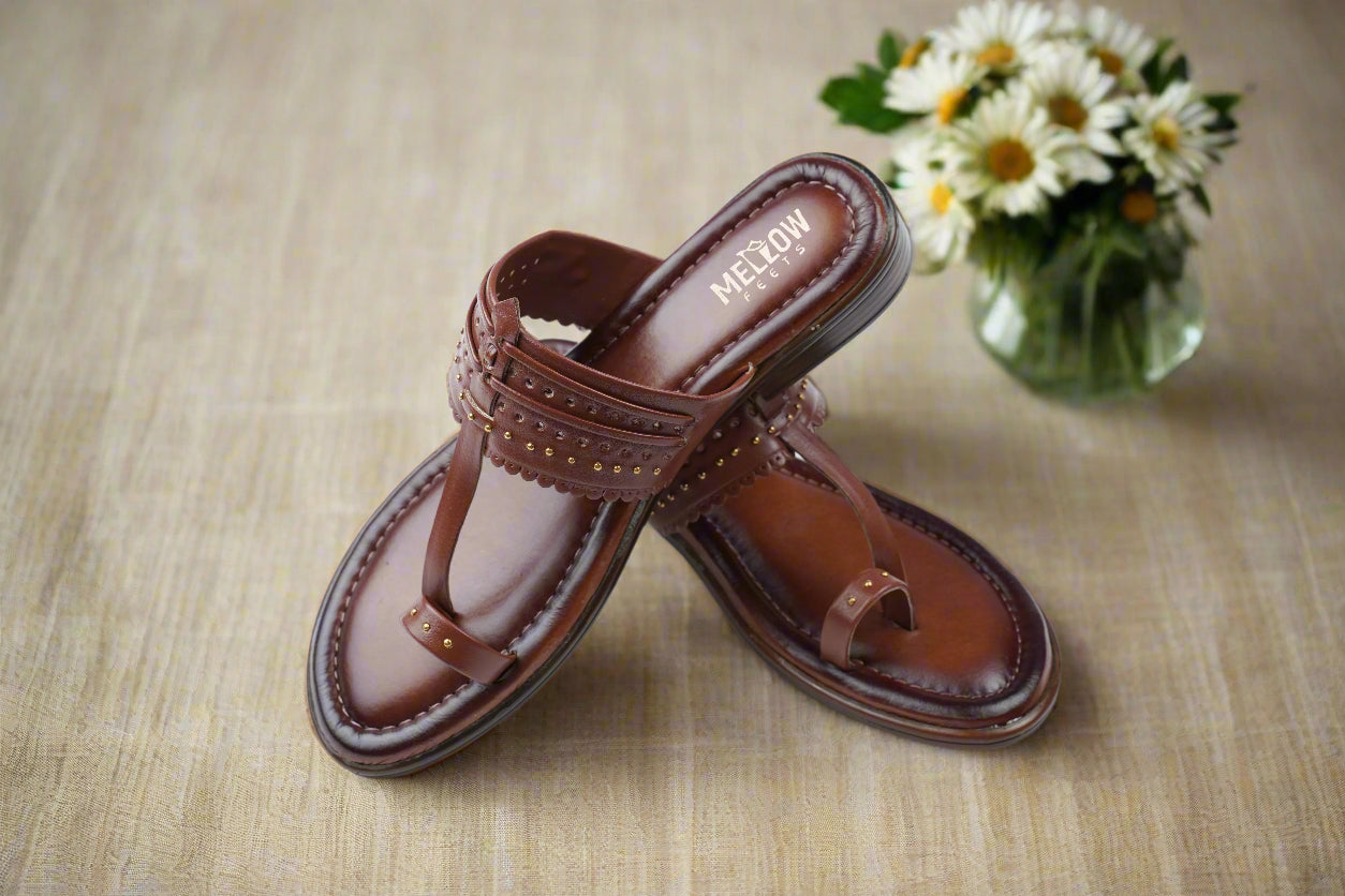 Aarza studded ethnic sandals for women – handcrafted