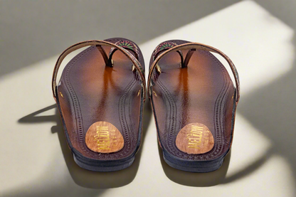 Ethnic Leather Sandals for Women | Handcrafted Indian Kolhapuri Flats